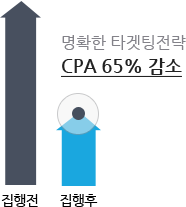 명확한 타겟팅전략 CPA 65% 감소